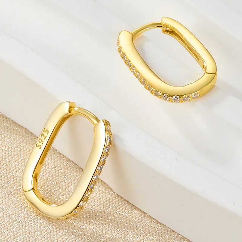 Elegant Oval Hoop Earrings-jewelry > earrings > hoop earrings-Laventaire-Laventaire