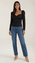 Elegant Puff Sleeve Top-tops > top-Laventaire-Laventaire