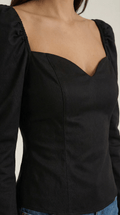 Elegant Puff Sleeve Top-tops > top-Laventaire-Laventaire