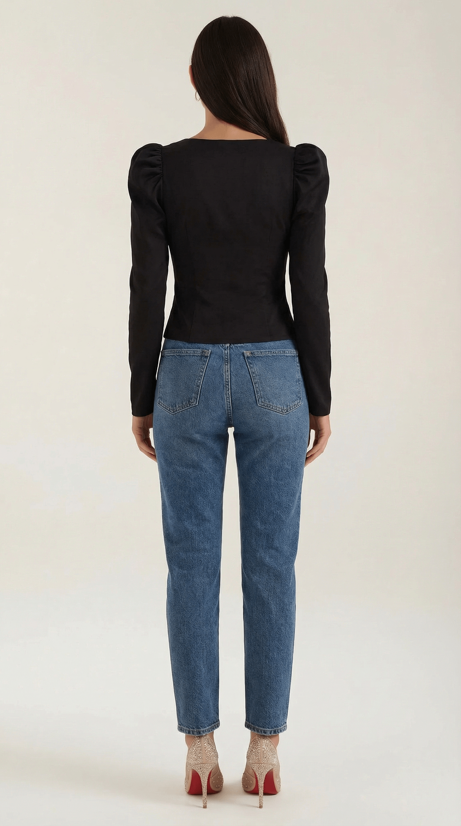 Elegant Puff Sleeve Top-tops > top-Laventaire-Laventaire