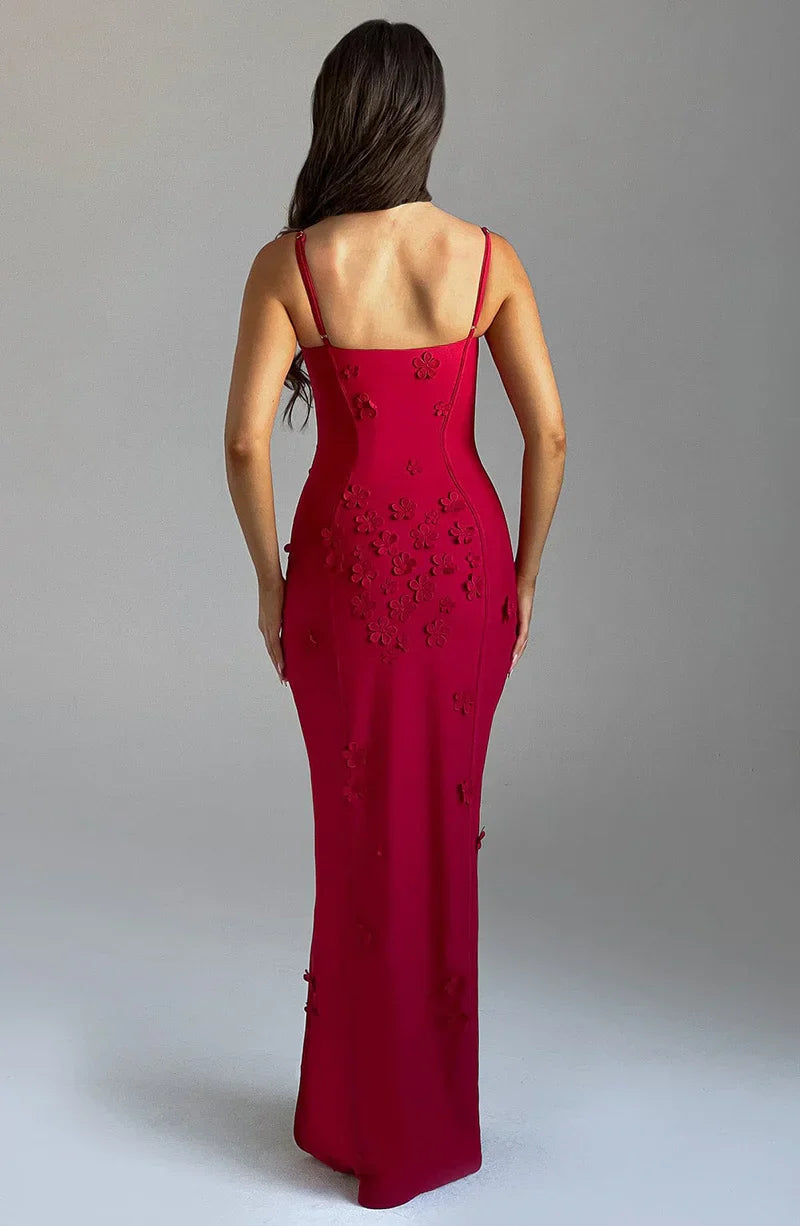 Elegant Red Maxi Dress-dresses > maxi dress-Laventaire-Laventaire