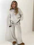 Elegant Relaxed Lounge Set-loungewear > lounge set-Laventaire-Light Gray-S-Laventaire