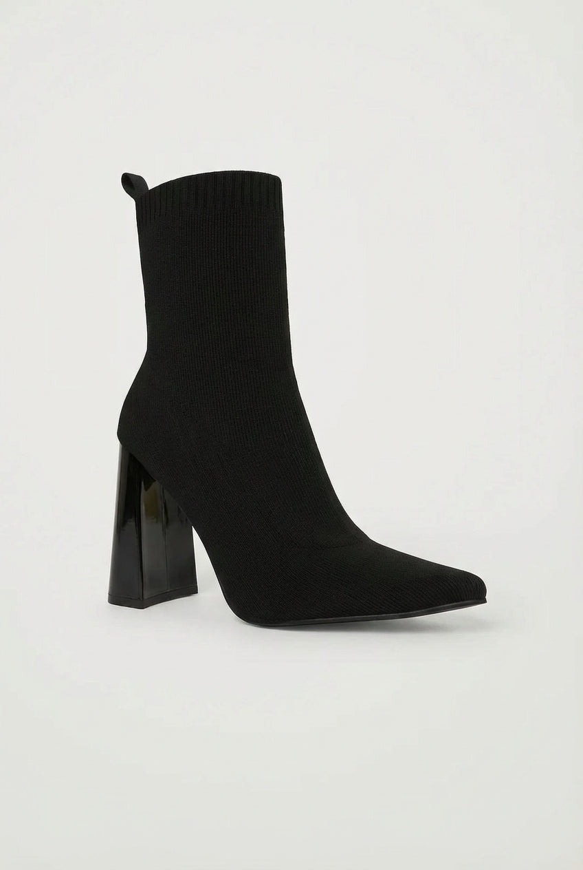 Elegant Toe Block Ankle Boots-footwear > ankle boots-Laventaire-Black-36-Laventaire