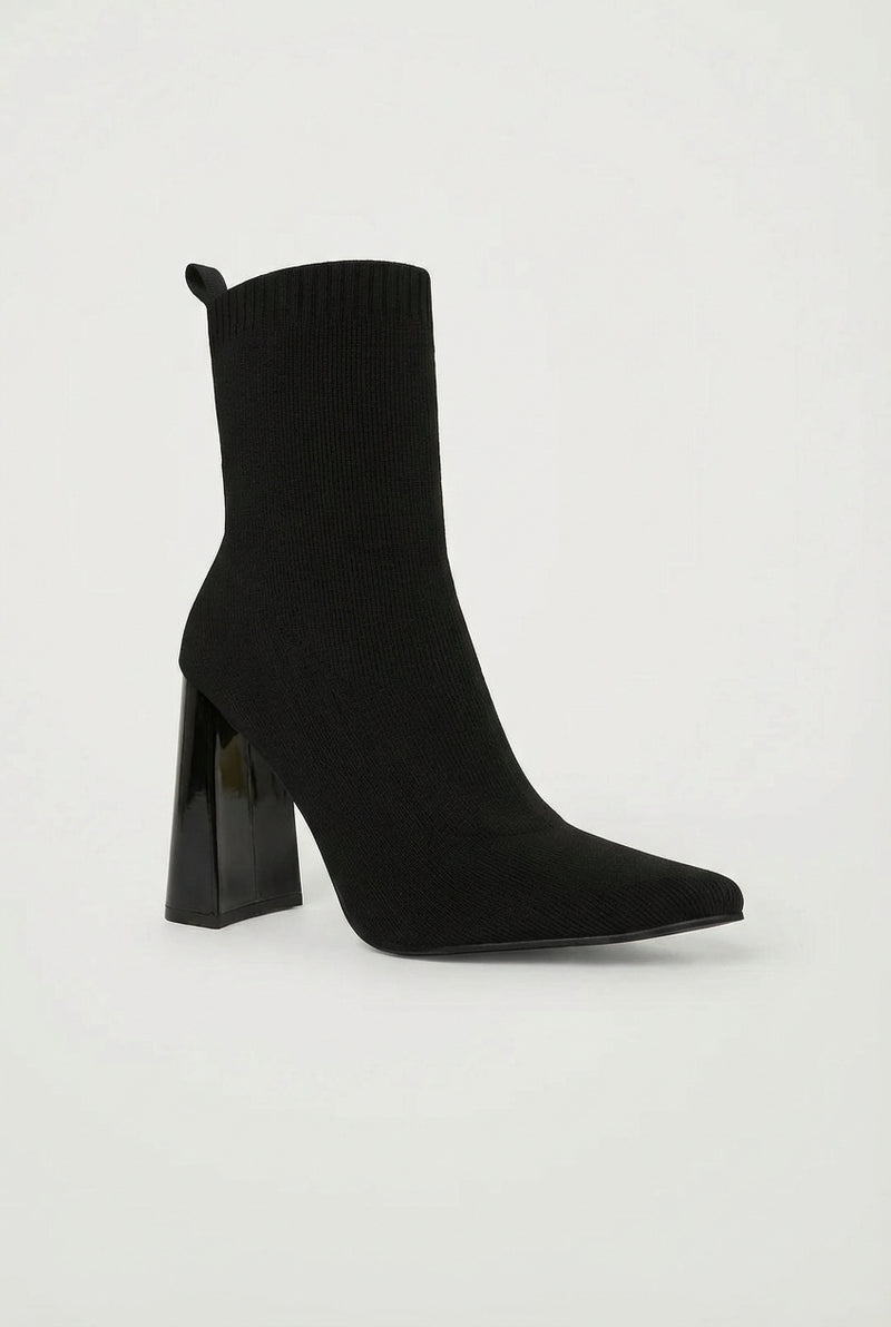 Elegant Toe Block Ankle Boots-footwear > ankle boots-Laventaire-Black-36-Laventaire