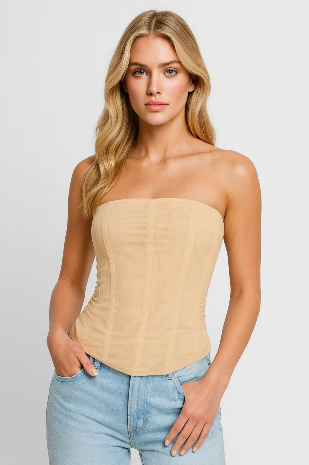Elegant Tube Top Fit-tops > tube tops-Laventaire-Nude-S-Laventaire