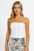Elegant Tube Top Fit-tops > tube tops-Laventaire-White-S-Laventaire