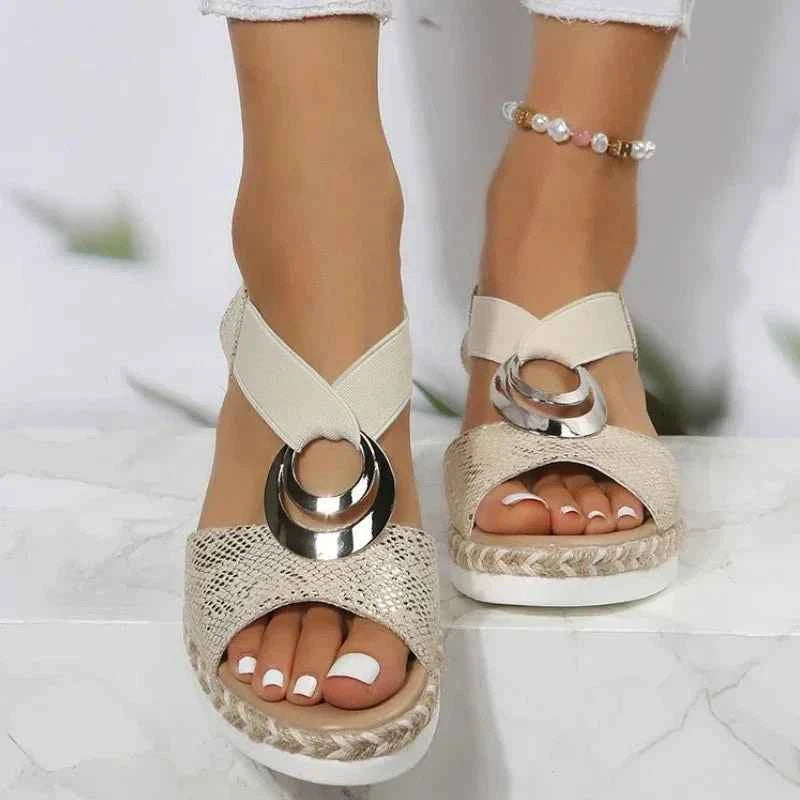 Elegant Wedge Sandals-Footwear > Sandals > Wedge Sandals-Laventaire-Laventaire