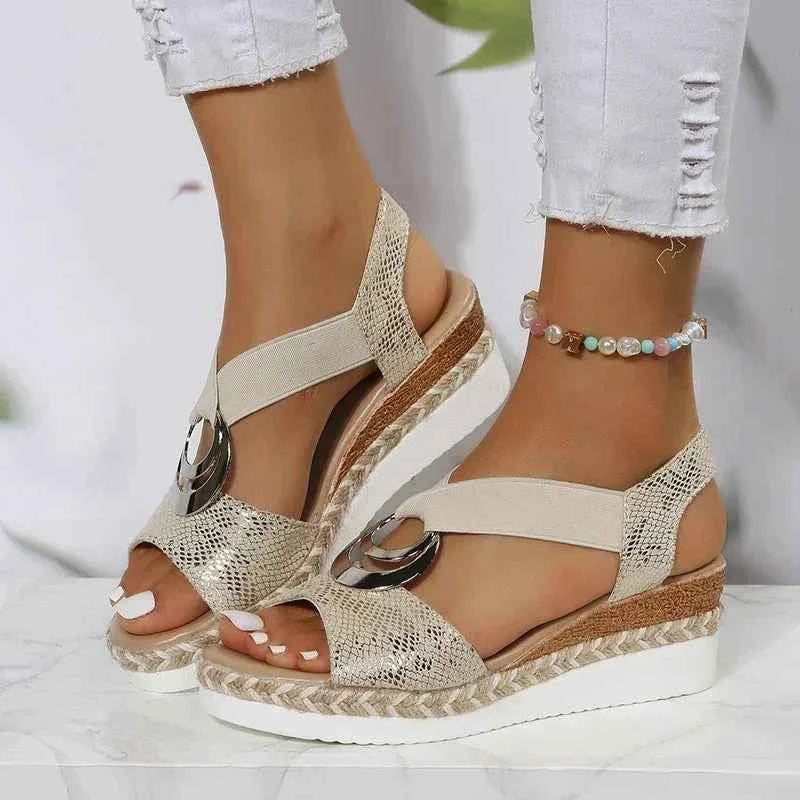 Elegant Wedge Sandals-Footwear > Sandals > Wedge Sandals-Laventaire-Laventaire