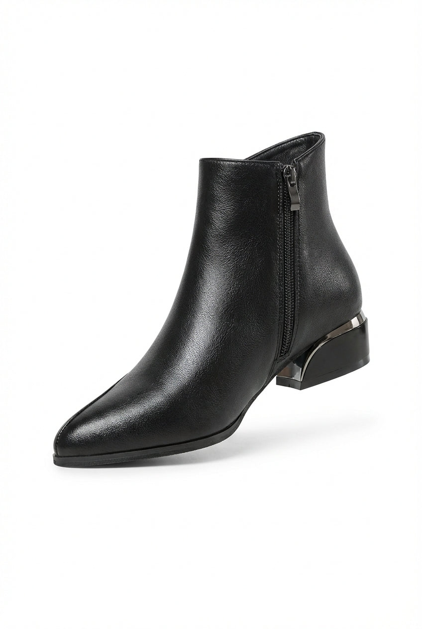 Elegant Zipper Ankle Boots-footwear > ankle boots-Laventaire-Laventaire
