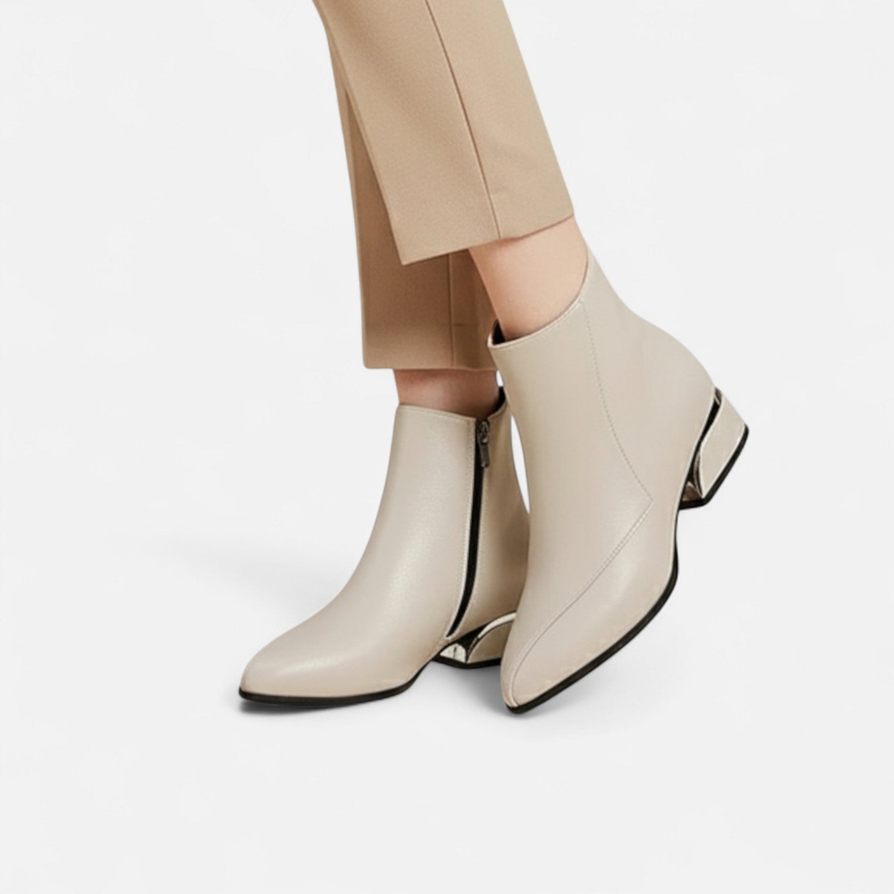 Elegant Zipper Ankle Boots-footwear > ankle boots-Laventaire-Laventaire