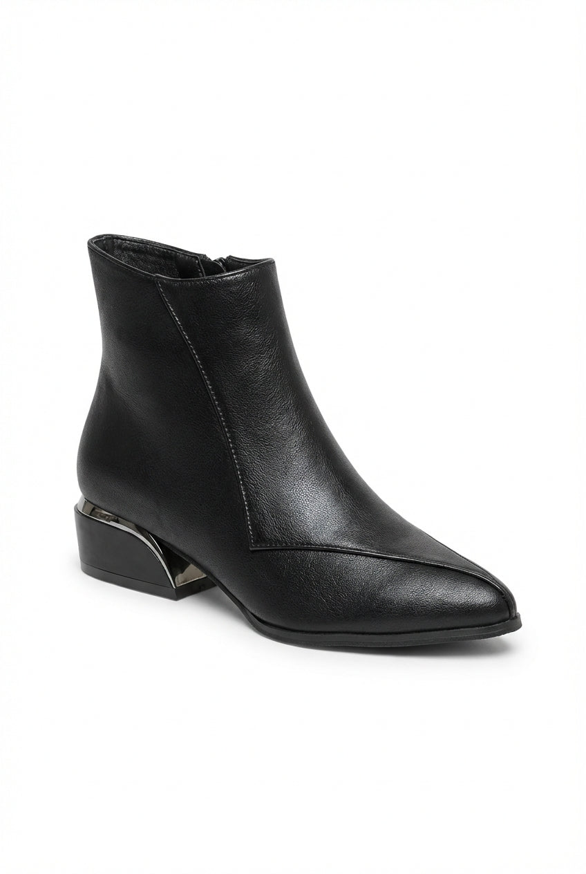 Elegant Zipper Ankle Boots-footwear > ankle boots-Laventaire-Black-35-Laventaire
