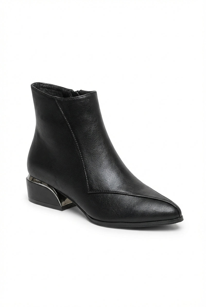 Elegant Zipper Ankle Boots-footwear > ankle boots-Laventaire-Black-35-Laventaire