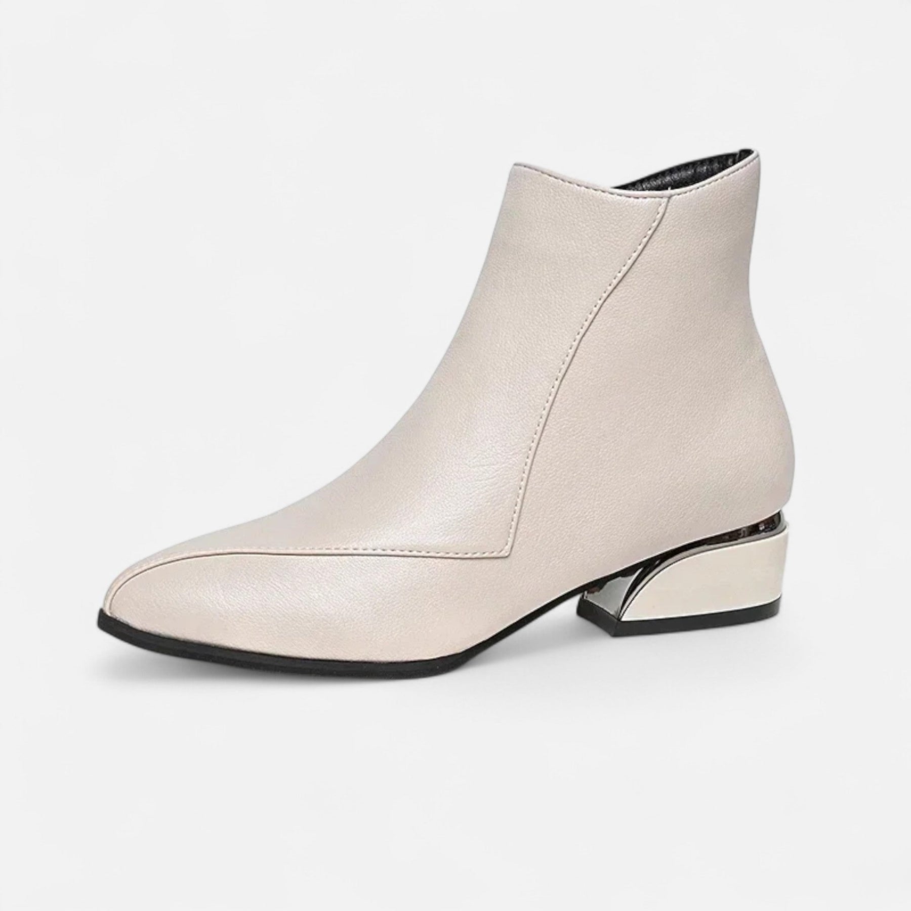 Elegant Zipper Ankle Boots-footwear > ankle boots-Laventaire-Ivory-35-Laventaire