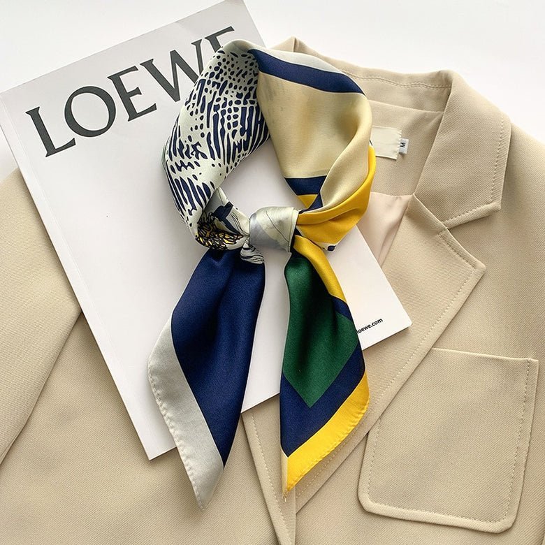 Equestrian Print Square Scarf-accessories > scarves > square scarves-Laventaire-Laventaire