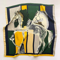 Equestrian Print Square Scarf-accessories > scarves > square scarves-Laventaire-Laventaire