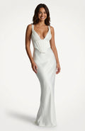 Evening Gown Maxi Dress-dresses > evening dress > gown evening dress-Laventaire-White-S-Laventaire