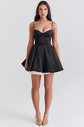 Evening Mini Dress-dresses > mini dress-Laventaire-Black-S-Laventaire