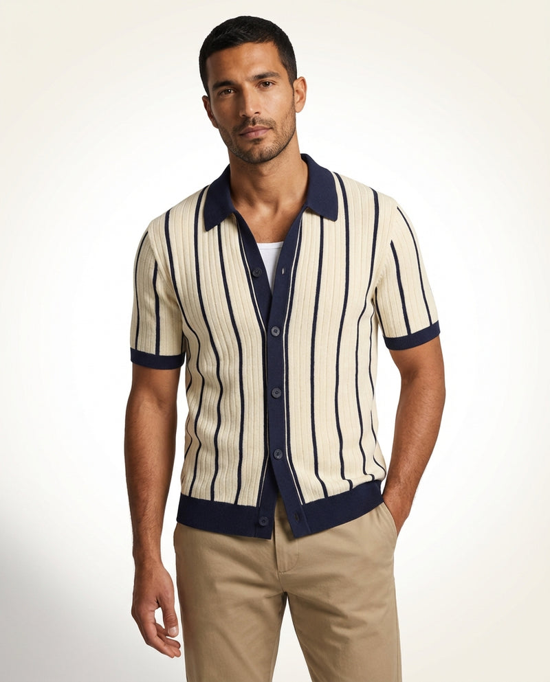 Everyday Short Sleeve Polo Shirt-shirts > polo shirts-Laventaire-Cream-S-Laventaire