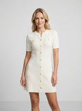 Fit And Flare Mini Dress-dresses > fit and flare dress-Laventaire-Cream-S-Laventaire