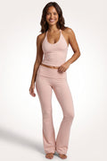Fitted Activewear Sleeveless Set-activewear > active set-Laventaire-Pink-S-Laventaire