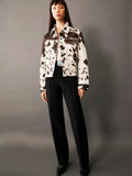 Fitted Cow Print Jacket-jackets > fitted jackets-Laventaire-Laventaire