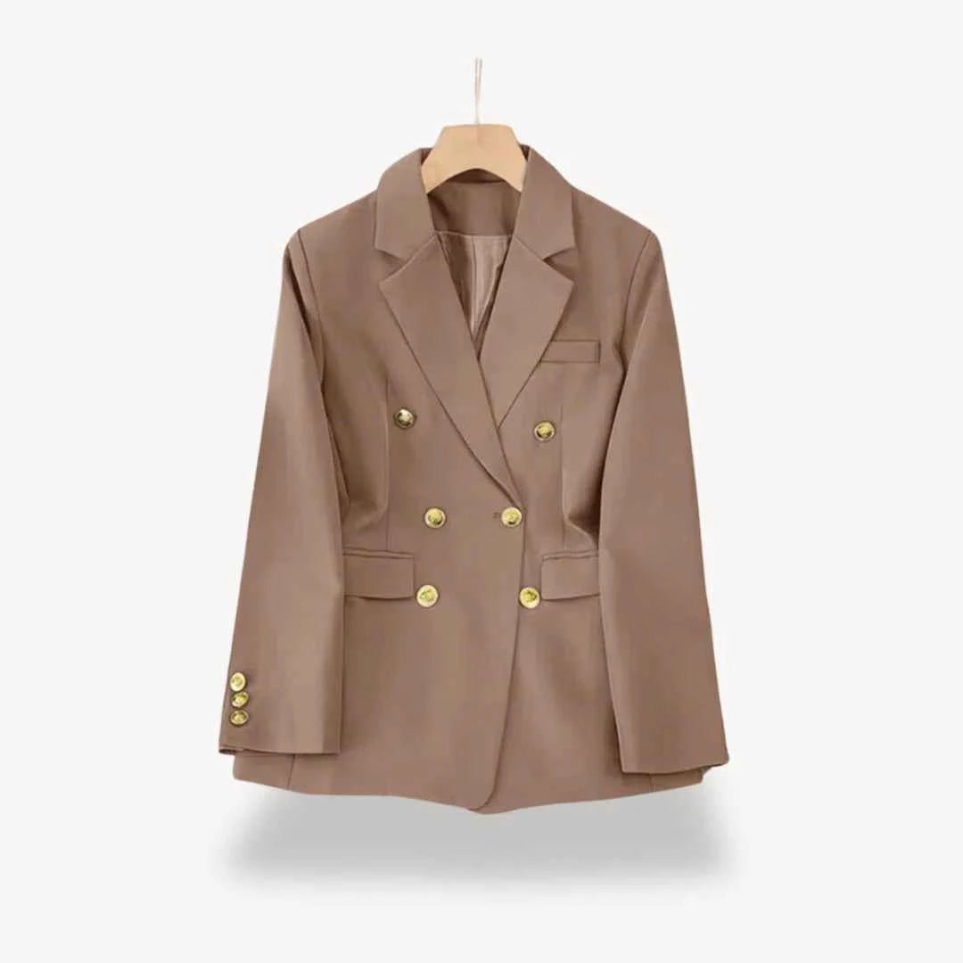 Fitted Double Breasted Blazer-blazers > fitted blazer-Laventaire-Laventaire
