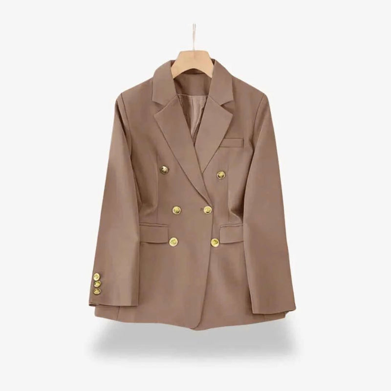 Fitted Double Breasted Blazer-blazers > fitted blazer-Laventaire-Laventaire