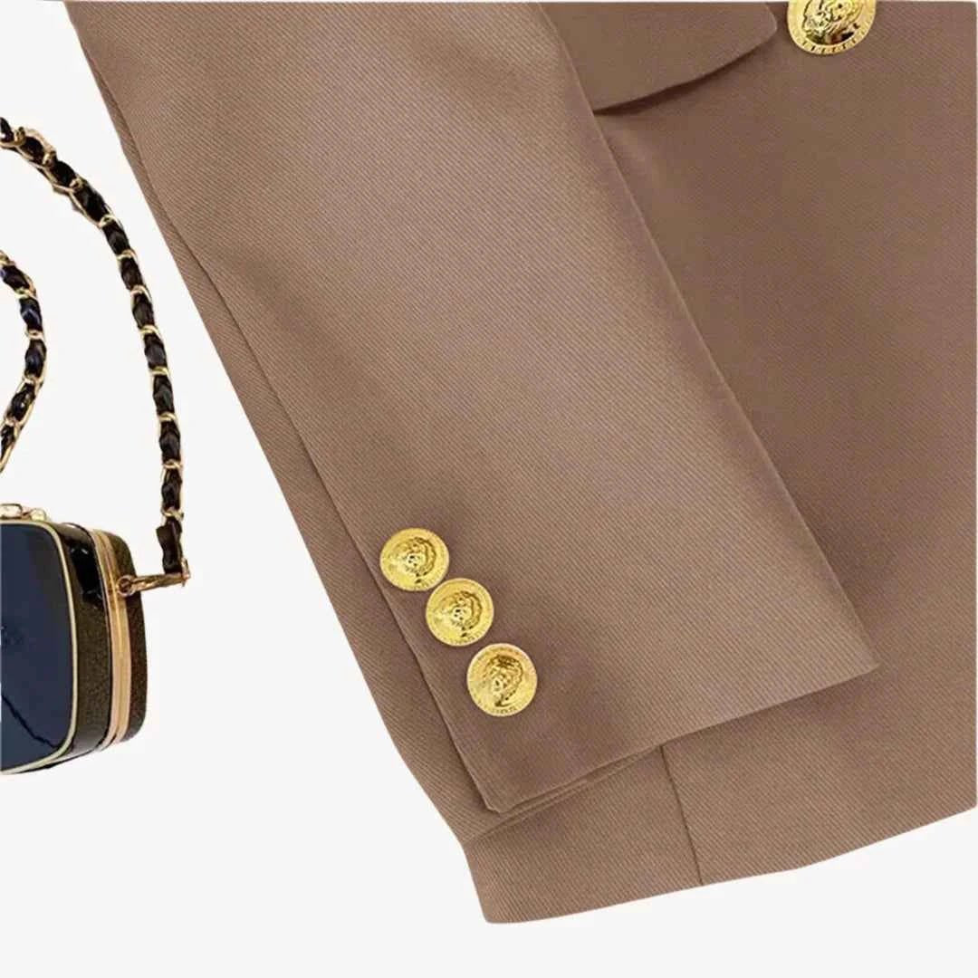 Fitted Double Breasted Blazer-blazers > fitted blazer-Laventaire-Laventaire