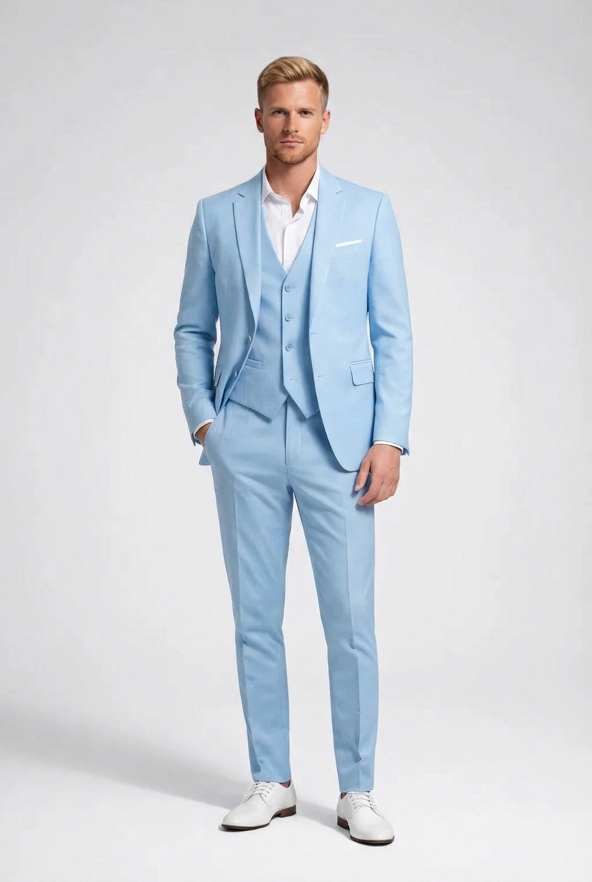 Fitted Formal Suit Set-suits > men's suits > three-piece suits-Laventaire-Laventaire