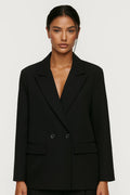Fitted Hip Length Blazer-blazers > fitted blazer-Laventaire-Black-XS-Laventaire