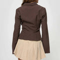 Fitted Peplum Blouse Top-tops > blouses > peplum blouses-Laventaire-Laventaire