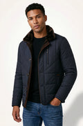 Fitted Quilted Short Jacket-jackets > short jackets > fitted jackets-Laventaire-Navy Blue-M-Laventaire