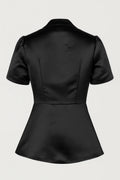 Fitted Short Sleeve Blouse-blouses > fitted blouse-Laventaire-Laventaire