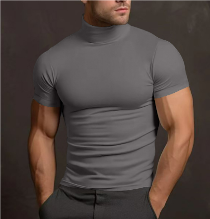 Fitted Turtleneck Casual Shirt-shirts > turtleneck shirts-Laventaire-Laventaire