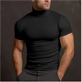 Fitted Turtleneck Casual Shirt-shirts > turtleneck shirts-Laventaire-Black-S-Laventaire