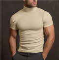 Fitted Turtleneck Casual Shirt-shirts > turtleneck shirts-Laventaire-Cream-S-Laventaire