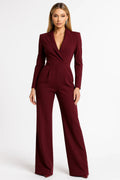 Fitted Wide-Leg Jumpsuit-jumpsuits > wide-leg jumpsuit-Laventaire-Laventaire