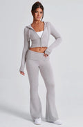 Fitted Wide-Leg Lounge Set-loungewear > lounge set-Laventaire-Laventaire