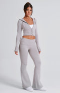 Fitted Wide-Leg Lounge Set-loungewear > lounge set-Laventaire-Laventaire