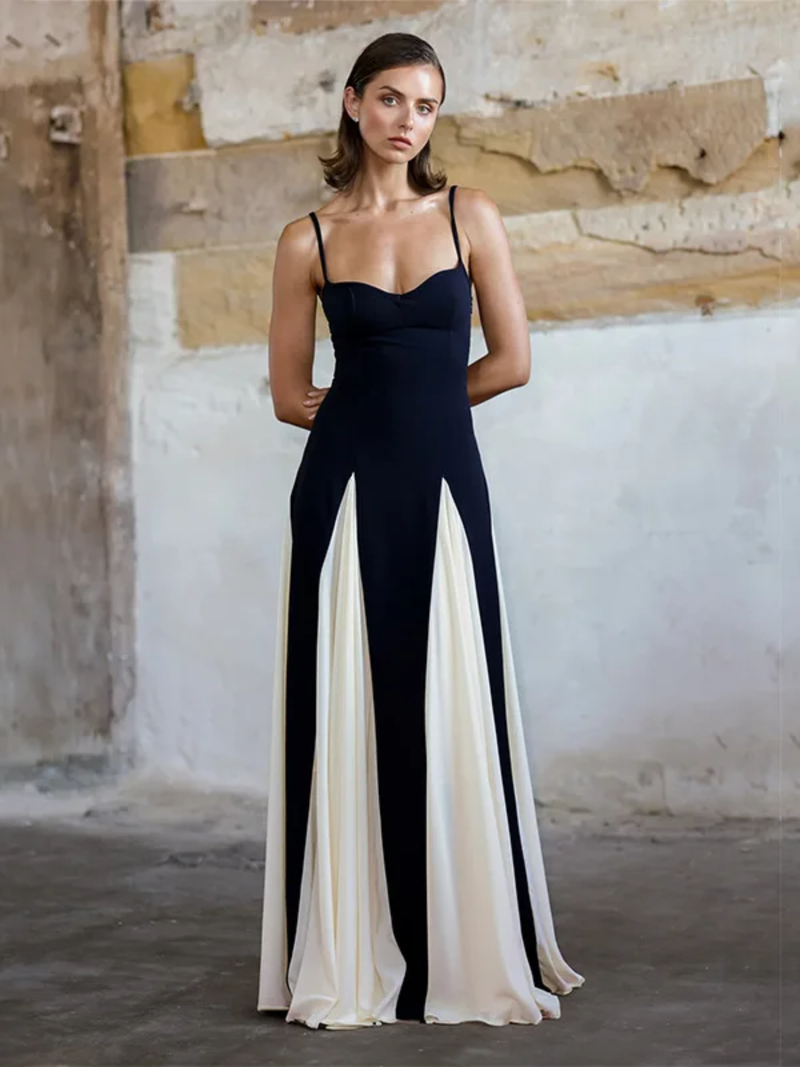 Flared Skirt Maxi Dress-dresses > maxi dress-Laventaire-Laventaire