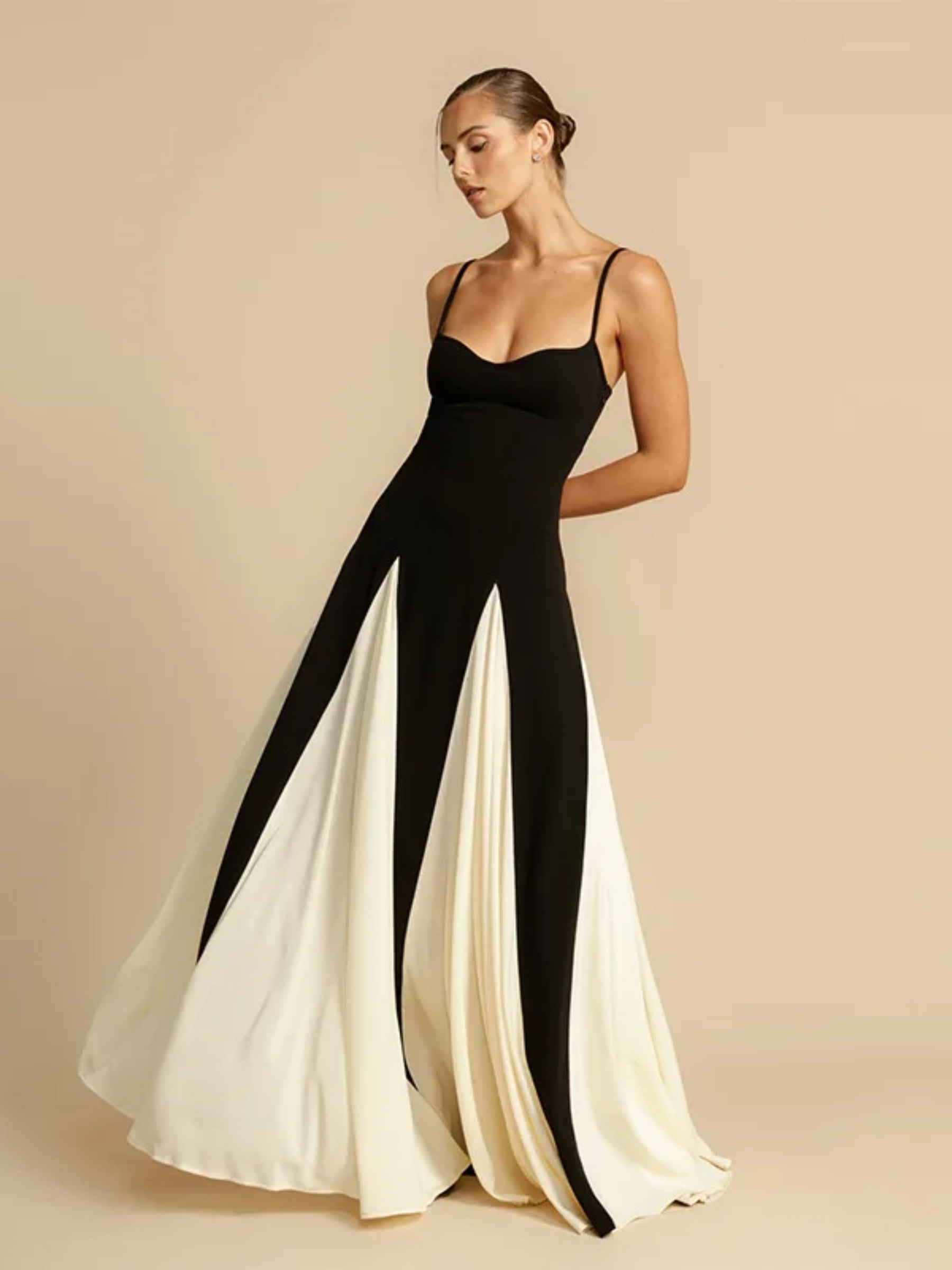 Flared Skirt Maxi Dress-dresses > maxi dress-Laventaire-Laventaire