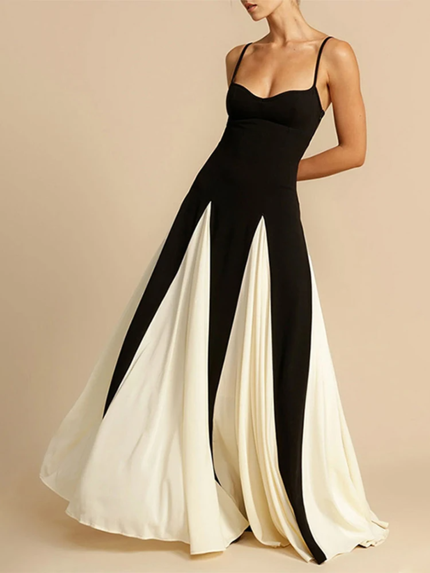 Flared Skirt Maxi Dress-dresses > maxi dress-Laventaire-Laventaire