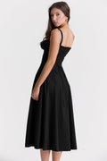 Flared Skirt Midi Dress-dresses > midi dress-Laventaire-Laventaire