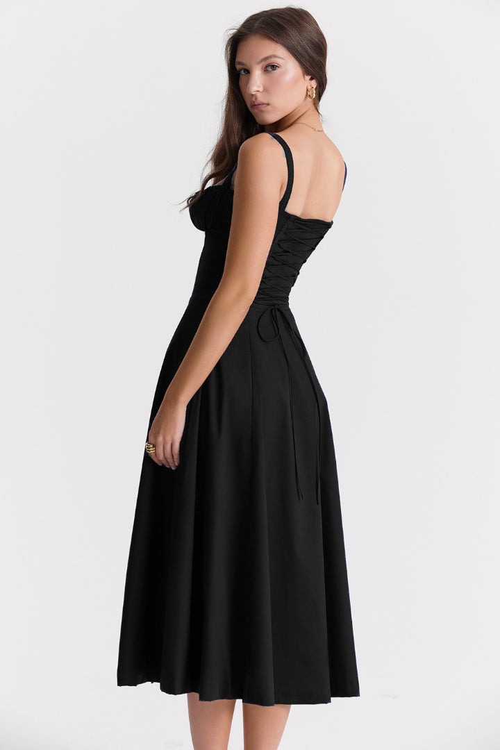 Flared Skirt Midi Dress-dresses > midi dress-Laventaire-Laventaire
