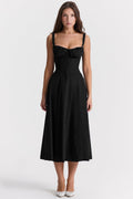 Flared Skirt Midi Dress-dresses > midi dress-Laventaire-Laventaire