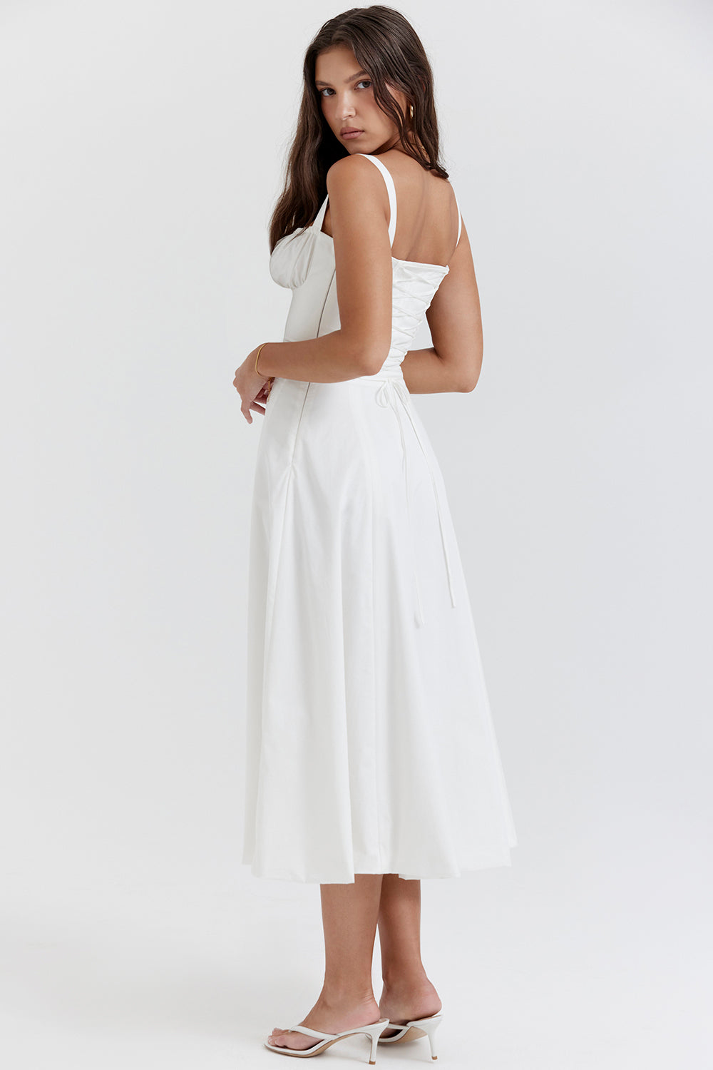 Flared Skirt Midi Dress-dresses > midi dress-Laventaire-Laventaire