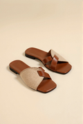 Flat Cross Band Sandals-footwear > sandals-Laventaire-Laventaire
