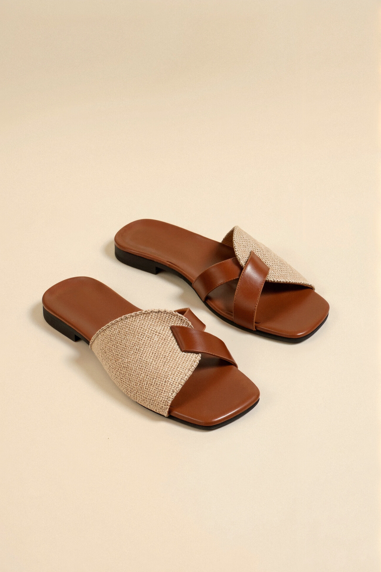 Flat Cross Band Sandals-footwear > sandals-Laventaire-Laventaire