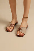 Flat Cross Band Sandals-footwear > sandals-Laventaire-Laventaire