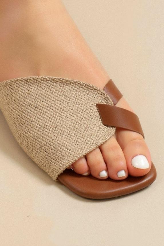 Flat Cross Band Sandals-footwear > sandals-Laventaire-Laventaire